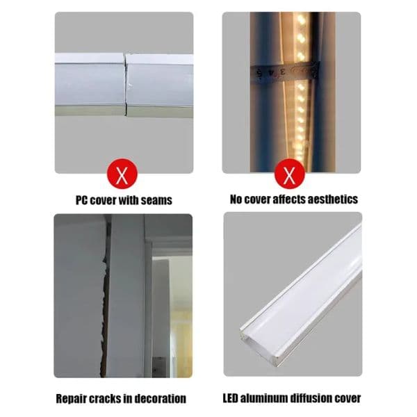 1-5M Led Aluminum Profile Silicone Diffuser Cover Line Led Strip Bar Light Flexible Scatter Cover for Cabinet Wall Decor Lightng