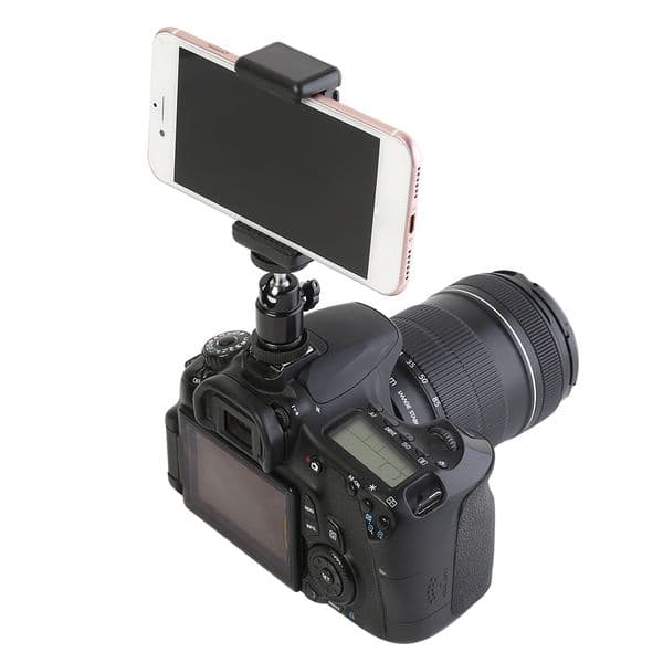 1-2PCS 360 Degree Durable Tower Support Stand With Metal Hot Shoe Ball Head Mobile Phone Clip Holder For Mobile Phone SLR Camera