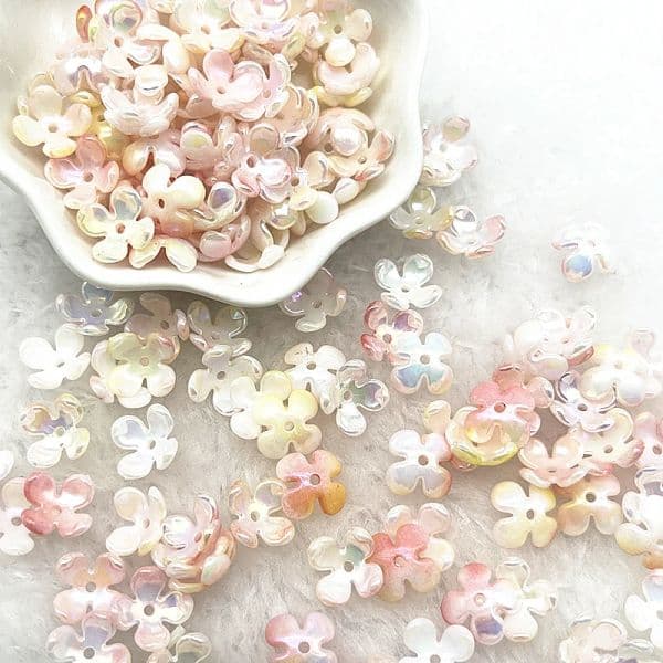 New 12mm 17mm Gradual Change Acrylic Beads Caps Jewelry Findings Charms Bracelets Spacer Beads for Jewelry Making