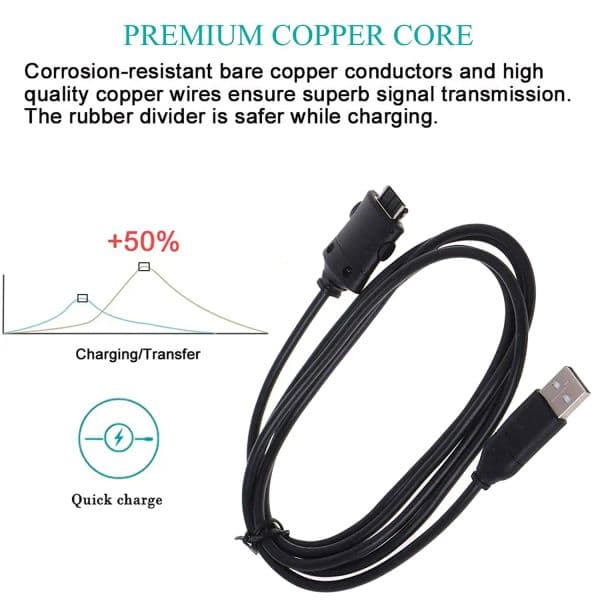 SUC-C2 USB Charging Cable Data Transfer Cord Replacement for Samsung Digital Camera NV3 NV5 NV7 I5 I6 I7 I70 NV20 L70 L73 L74 L7