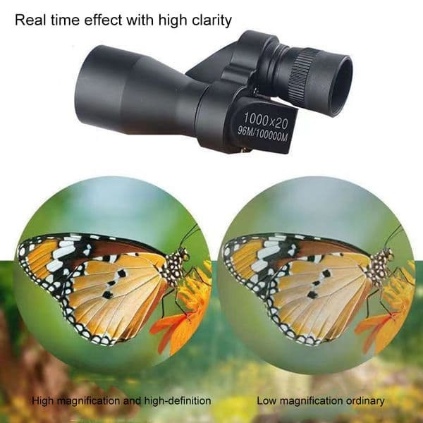 Portable Film Telescope 1000X20 Children Mini HD Monocular Shockproof Lightweight with Cleaning Cloth for Bird Watching Tourism