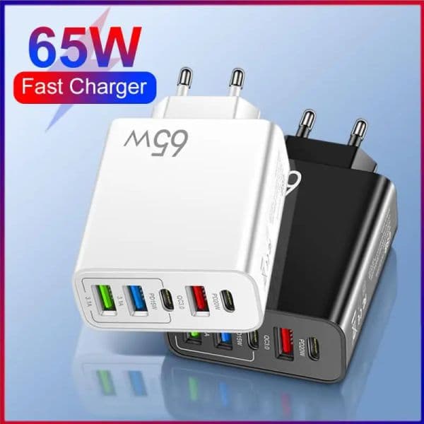 65W USB-C Wall Charger PD15W 5V/3.1A 5 Port Cube Power Plug Adapter Multi-port Mobile Phone Chargers For Samsung iPhone 14