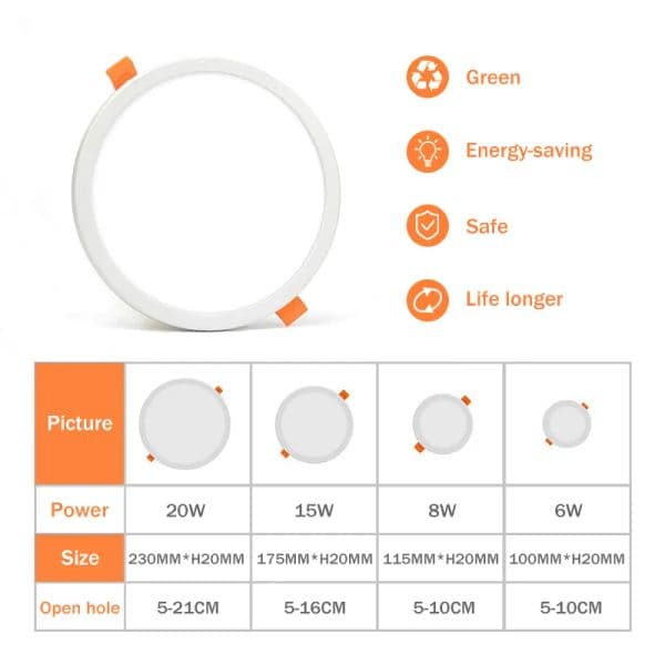 Recessed Lights Ultra Thin Led Ceiling new Recessed Lamp For Bathroom 220V 2025 Spot Light 6W 8W 15W Panel Led 20W Downlight White