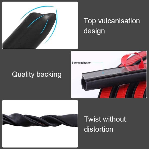 SEAMETAL Rubber Car Door Edge Seal Strip B Pillar Weatherstrip Windproof Soundproof Universal Auto Door Protector Sealing Strips