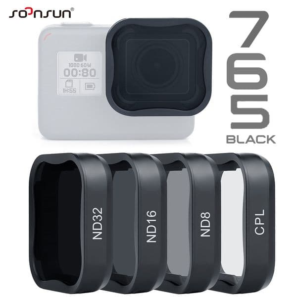 SOONSUN ND Filter Kits for GoPro Hero 7 6 5 Black CPL ND8 ND16 ND32 Polarizer Lens Filters for Go Pro 7 6 Polarized Accessories