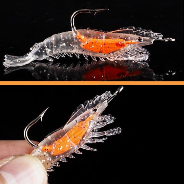 3pcs/lot 3g-60mm 4 colors Luminous Shrimp Squid Night Fishing Squid Jigs Lure Bass soft Bait Fish Tackle Equipment Accessory