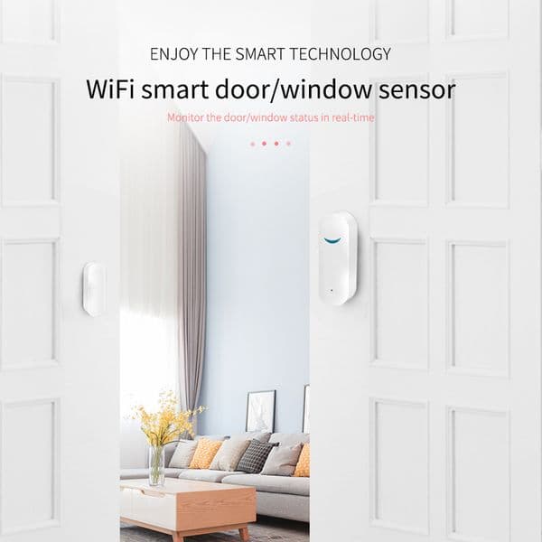 Tuya Smart WiFi Door Sensor Door Open Closed Detector Security Alarm APP Remote Control Smart Life Works With Alexa Google Home