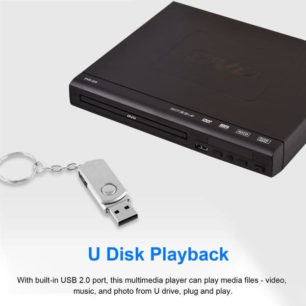 DVD-225 Home DVD Player DVD CD MP3 CD-R/W Disc Player Digital Multimedia Player AV Output with Remote Control 720p DVD Player