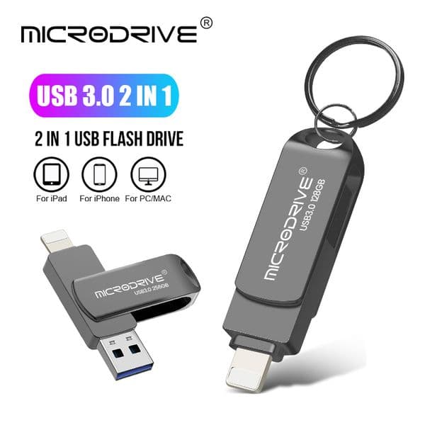 OTG Usb 3.0 Flash Drive for iPhone with 2 in 1 USB-A to lightnin interface usb3.0 pendrive for Iphone7/8/9/11/12/13 /Ipad