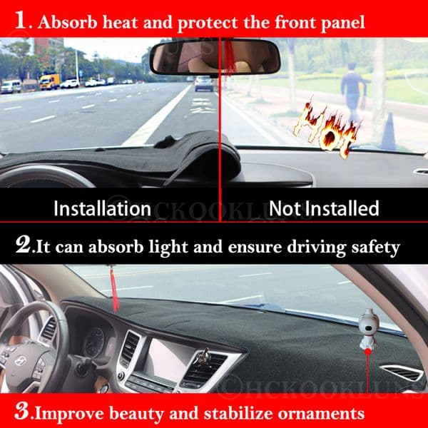 Polyester for Audi Q5 8R 2009~2016 Car Accessories Dash Board Sunshade Anti-UV Carpet S-line 2012 Dashboard Cover Protective Pad