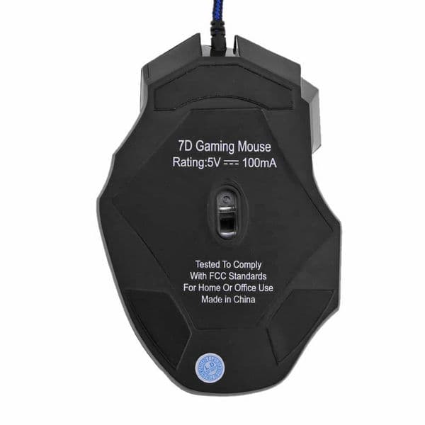 Gaming Mouse 7-Color Backlit 5500 DPI Adjustable Black Wired Optical Computer Gaming Mice for PC Gamer Computer Desktop Notebook