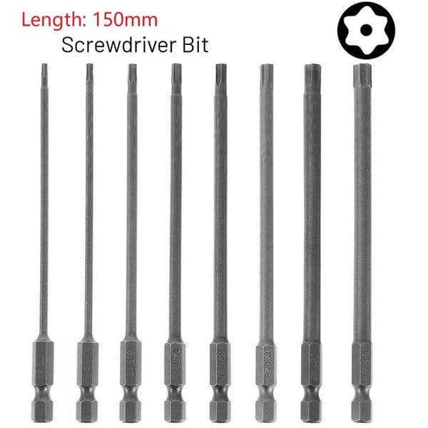 150mm Magnetic Torx Screwdriver Bits T8/T10/T15/T20/T25/T27/T30/T40 Electric Screwdriver Security Drill Bit