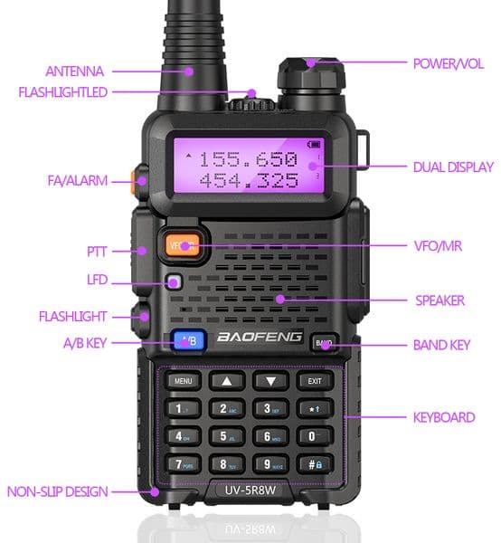 BaoFeng UV-5R 8W/5W Portable High Power Walkie-Talkie UV-5R VHF UHF Dual Band Two Way CB Ham Radio Transceiver UV5R