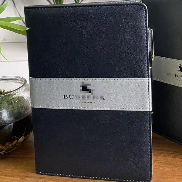 Designer Notepad Pen Set Business Notepad High End Good Quality Black Leather Hard Copybook