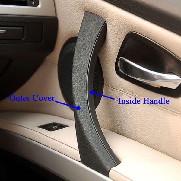 Car Inner Door Beige Black Inside Pull Handle Outer Cover Trim Set For BMW 3 Series E90 E91 E92 316 318 320 325 328i 2004-2012