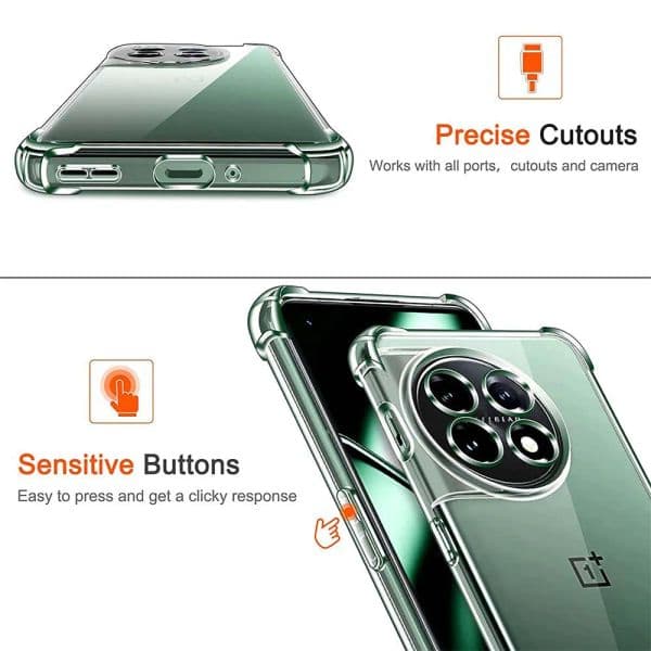 Clear Case For OnePlus 11 5G 11R 10T 10R Thick Shockproof Soft Silicone Phone new Cover for 2025 OnePlus 10 Pro 9 Pro 1+ 8 One Plus 7T