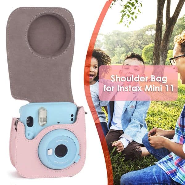 PU Leather Bag Protective Case Cover with Adjustable Shoulder Strap for Instax Mini 11 Instant Film Camera Accessories
