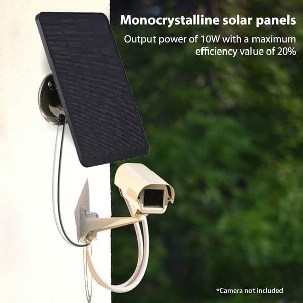 10W 5V Solar Panel 2in1 Micro USB+Type-C Solar Panels Outdoor Solar Cells Chargerfor Security Camera/Small Home Light System