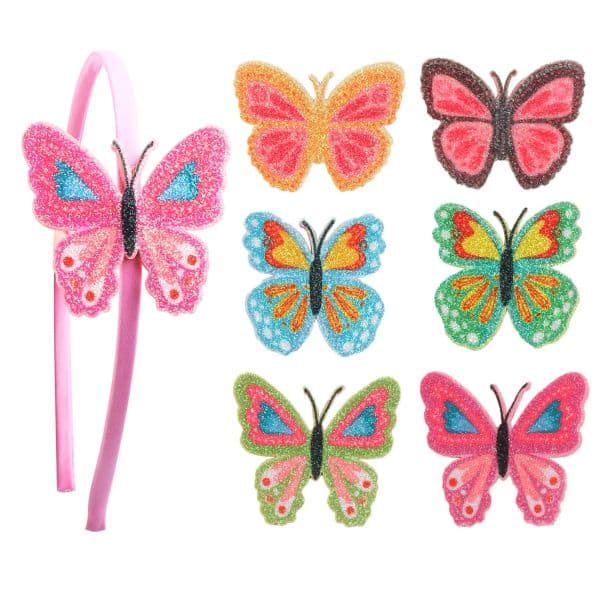 2026 New New Chain For Man 1/2Pcs Glitter Butterfly Fascinator Headbands Girls Teens Kids Woman Necklace Child Hairbands Party Costume Performance Hair Accessor