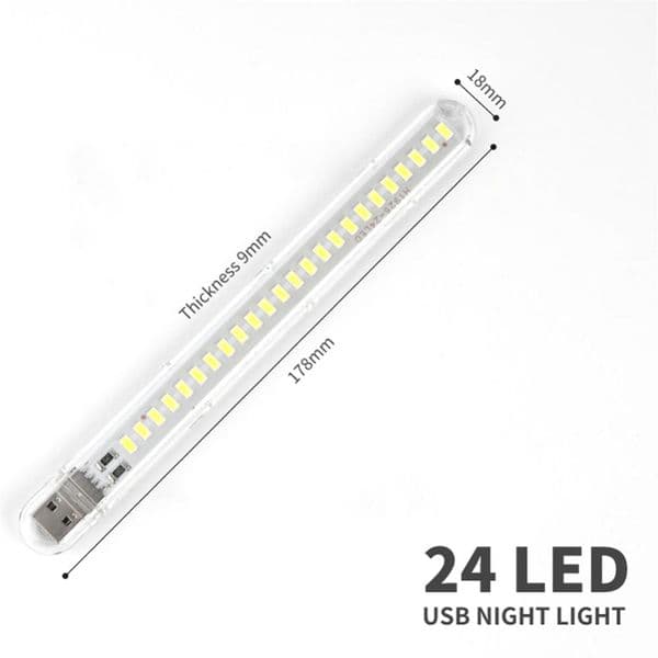 Mini Portable Led USB Light 24LEDS Book Light Reading Night Light Warm White 5V Power 3000K-7000K For PC Laptop Mobile Power ebece