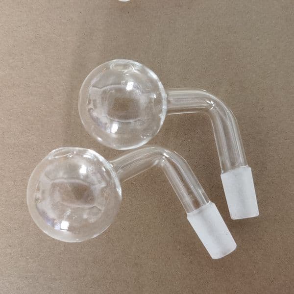 20PCS 14mm 18mm Male 40mm Big Ball Glass Pipe Transparent Clear Bent Bowl Adapter Thick Smoking Pipes handcraftws