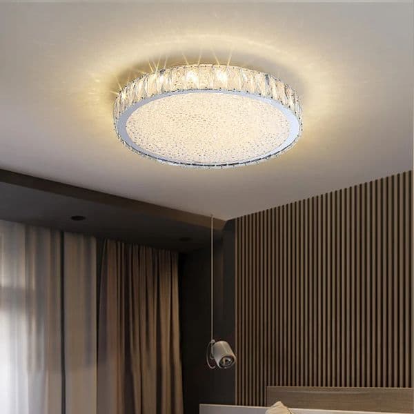 Modern LED Round Ceiling Lamp Lighting Square Crystal Lamp Indoor 2025 new Living Room Golden Glossy Lighting Fixture