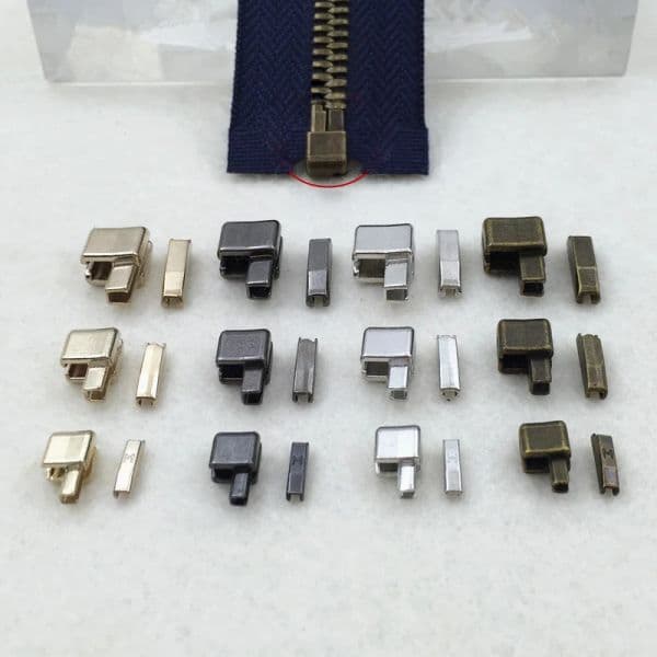 5Pcs Metal Repair Zipper Stopper Open End Zipper Stopper DIY Sewing Zipper Accessories Clothes Replacement Kit Sewing Supplies