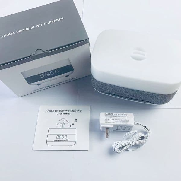 Essential Oil Aroma Diffuser Air Humidifier 300ML Ultrasonic Mist Maker Night Light Bluetooth-Compatible Audio Alarm Clock Home 45f21