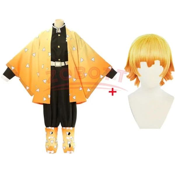 Anime Agatsuma Zenitsu Cosplay Costume new Women Kimono Uniform Halloween 2025 Christmas Party Devil Hunter Clothes