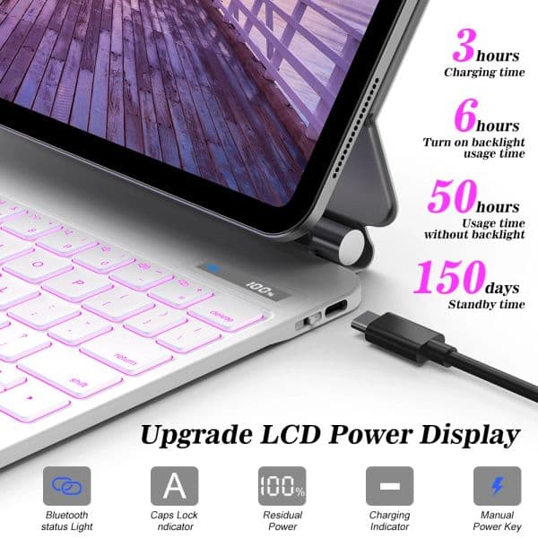 Magic Keyboard LCD Display Multi-Touch Trackpad for iPad Pro 11 Air 5 Air 4 Pro 12 9 6th 5th 4th 3rd Gen Keyboard Case Cover