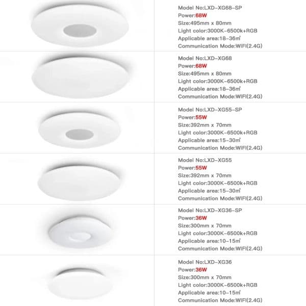 WIFI Smart LED Ceiling Light with Bluetooth Speaker Remote Control for Bedroom Living Room Kitchen Works with Alexa Google Home