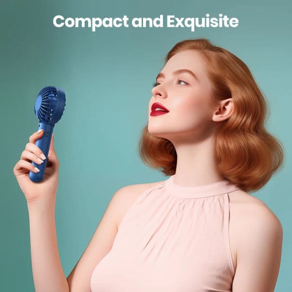 TOPK Mini Portable Fan USB Rechargeable Handheld Fan 3 Speed Personal Small Desk Fan with Base Lightweight Makeup Travel Beach