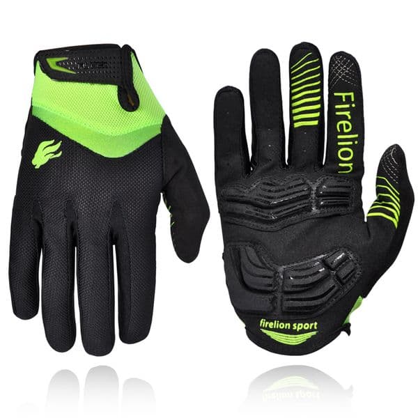 FIRELION Outdoor Full Finger Gel Touch Screen Cycling Gloves Off Road Dirt Mountain Bike Bicycle MTB DH Downhill Motocross Glove
