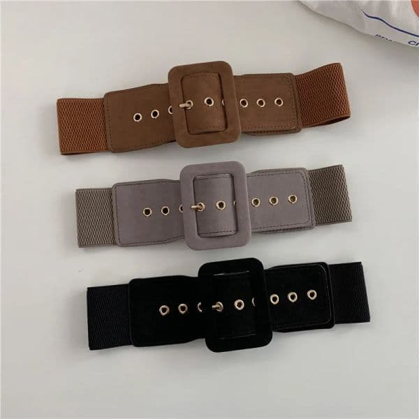 Suede Belts for Womens Belt Elastic Lady new Clothes Korean Style Buckle Elastic Wide 2025 Belt All-match Clothes Decor 2023 Corset Belt