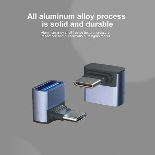 USB 3.1 To Type-C OTG Adapter 90 Degree Elbow Fast Charging Charger Converter USB3.1 To USBC Data Adapter 10Gbps For Macbook Pro
