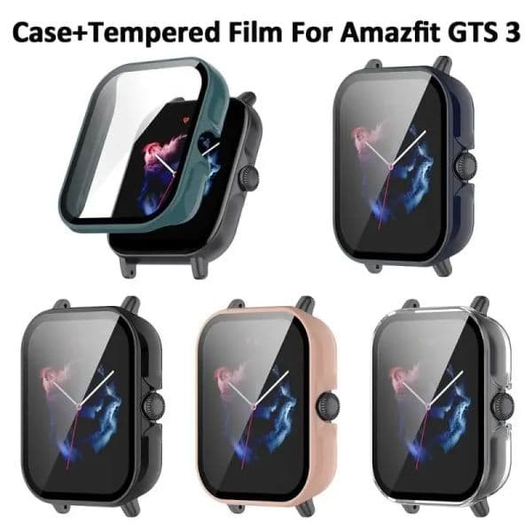 PC Case+Tempered new 2025 Glass For Amazfit GTS 3 4 Case Cover Watch Protector Frame For Amazfit GTS4 mini Glass Cover Casse