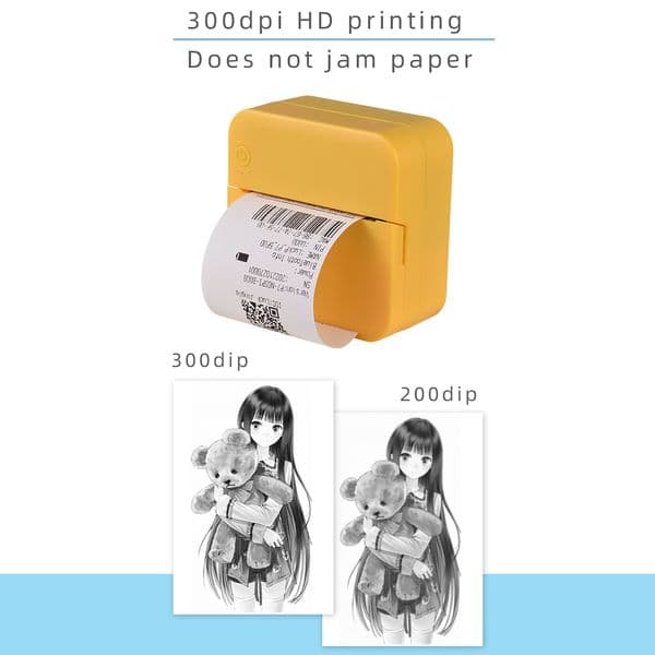 Mini Pocket Thermal Printer Portable Sticker Maker 300DPI Instant Photo Printing BT Printer for Smartphone for Picture Memo Note