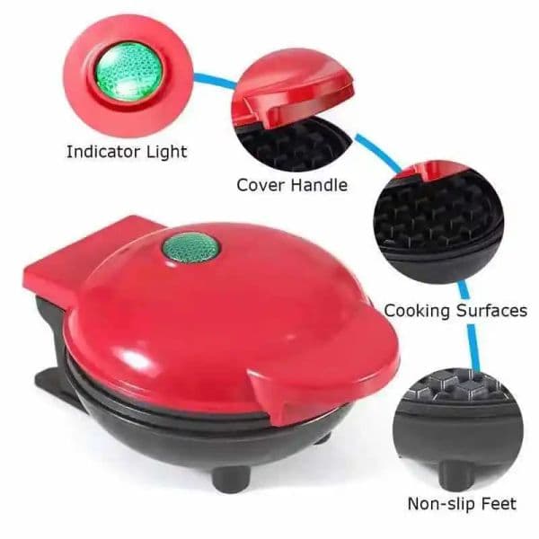110V&220V Electric Mini Waffles Maker Love Heart Shaped Waffle Cake Making Machine Cooking Appliances for Kids Breakfast Dessert