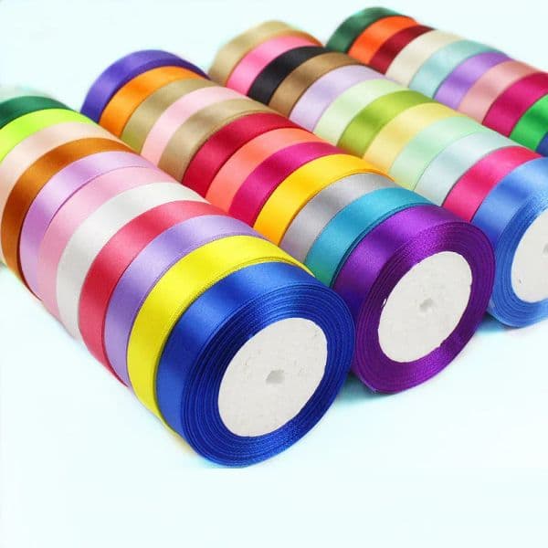 25Yards/Roll 25mm Silk Satin Ribbons for Crafts Bow Handmade Gift Wrap Party Wedding Decorative