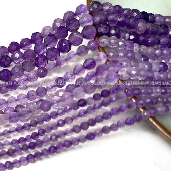 Fine 2025 Natural Stone Beads Faceted Amethyst Loose new Round Gemstone Crystal For Jewelry Making DIY Bracelet Necklace Charm 2-4mm