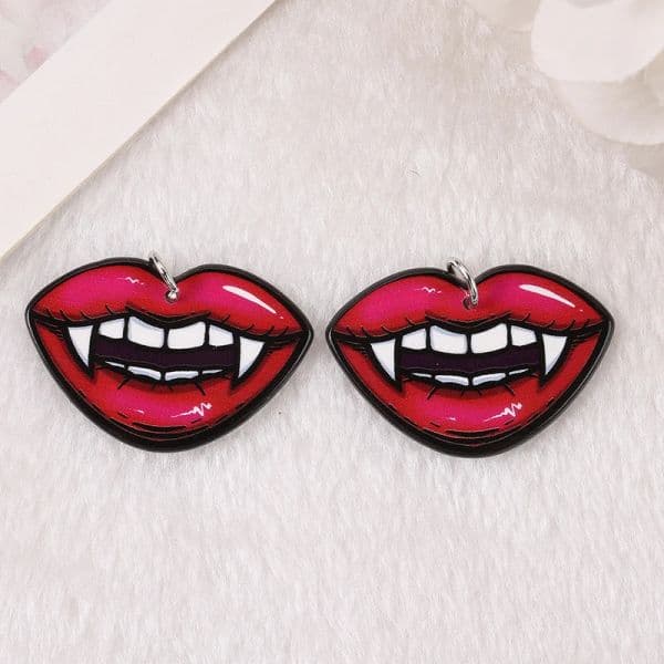 10Pcs Pastel Goth Halloween Charms R.I.P Skull Heart Lips Acrylic Coffin Jewlery Findings For Necklace Diy Making