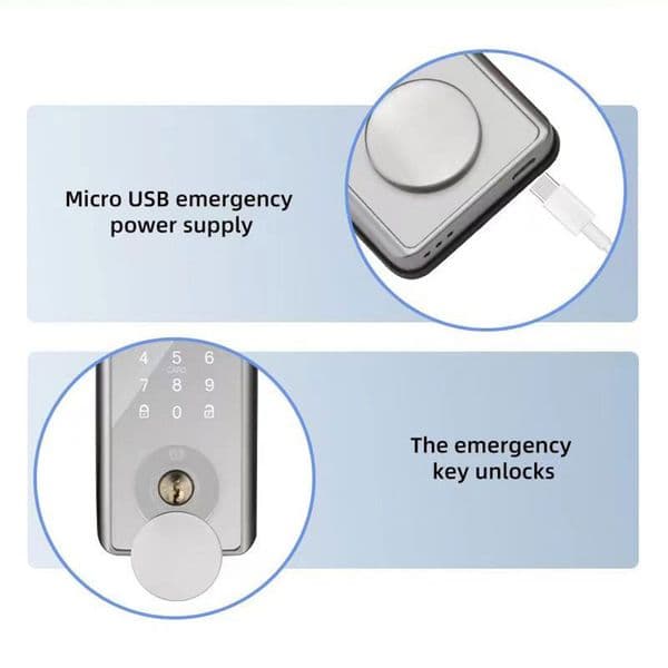 Biometric Smart Locks Anti-theft Electronic Deadbolt Lock Tuya APP Bluetooth-compatible with Key Easy Installation