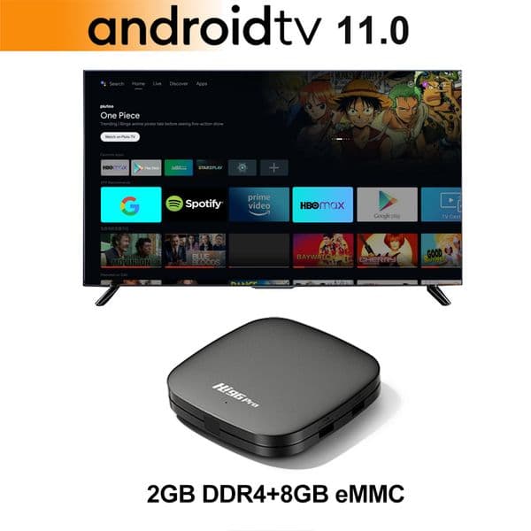 Hi96 Pro 2GB 8GB TV Box Android 11 GK63 with ATV UI Quad Core Cortex A55 Support 4K Wifi BT Build in BT Voice Remote Set Top Box