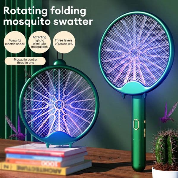 2026 New 3000V Electric Mosquito Racket Killer Lamp USB Rechargeable Foldable Swatter Fly Repellent 240415 Free Shipping