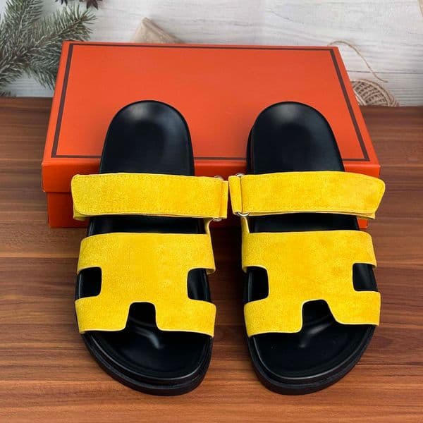 New chype sandal slippers designer sandals luxury women sheep slides couples outside wear sapphire second uncle slippers Velcro sticker apricot Gender Neutral T25