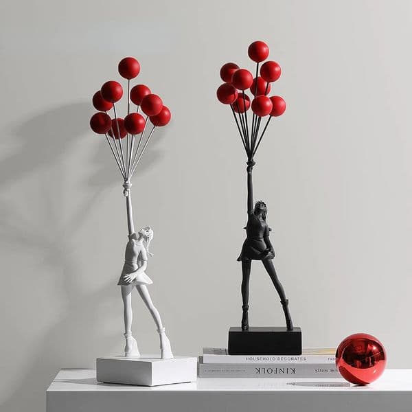 Nordic Art Girl Sculpture Resin Home Decor Accessories Living Room Decoration Shelf Desk Modern Style Decorative Figurines 240429