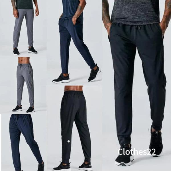 2025 Yoga Men's Jogger Long Pants Sport Yoga Outfit Outdoor City-Sweat Yogo Gym Pockets Sweatpants Trousers Mens Casual Elastic Waist fitness
