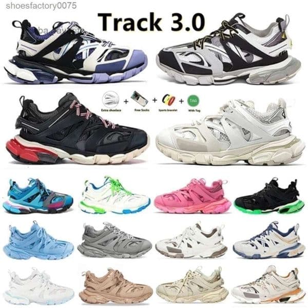 Track 3 LED Shoe luxury shoes track tracks mens women trainers AAA Track 3 3.0 Shoes Triple white black leather Trainer Printed Sneakers shoes Size 35