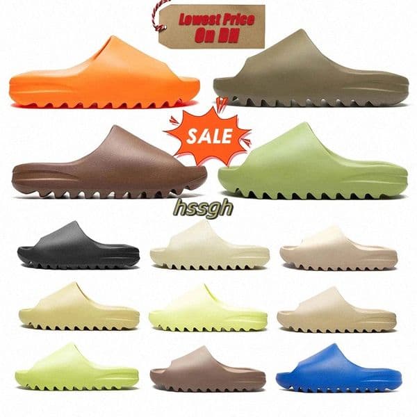 Designer Slippers Mens Sandals Womens Shoes Black White Desert Sandy Brown Mineral Blue Glow Green Moon Gray Resin Beach Mens Fashion Sandals Summer O A1nZ#