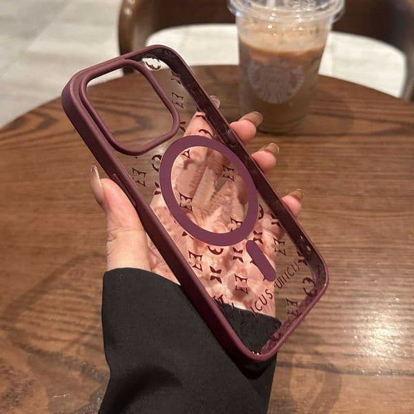 iPhone 14 15 13 12 pro max semi transparent phone case ultra-thin frosted magnetic case semi transparent transparent anti fingerprint